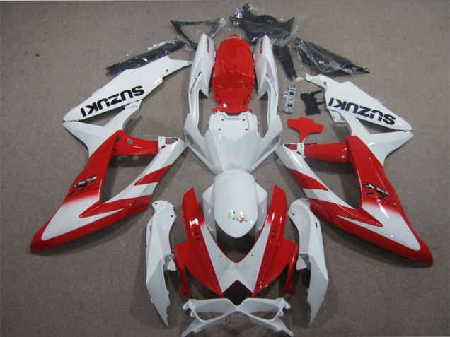 2008-2010 Suzuki GSXR 600 Motorcycle Fairings - White Red Canada