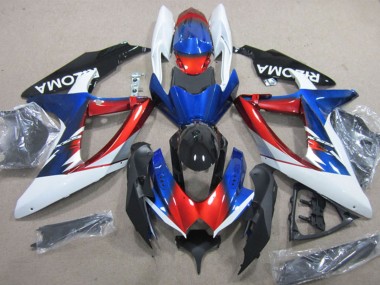2008-2010 Suzuki GSXR 600 Motorcycle Fairings - White Red Blue Black Rizoma Canada