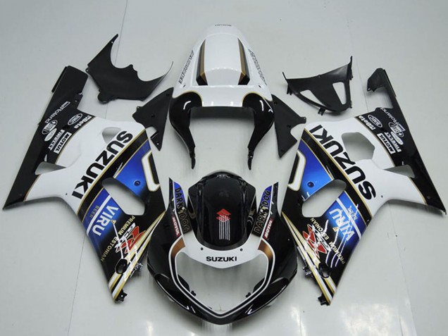 2001-2003 Suzuki GSXR 750 Motorcycle Fairings - White Blue Glossy Black Viru Canada