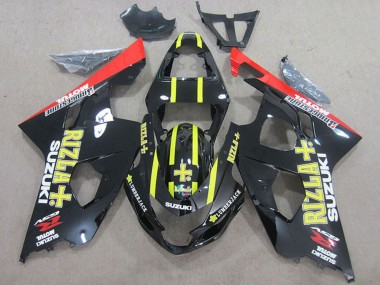 2004-2005 Suzuki GSXR 750 Motorcycle Fairings - Black Red Yellow Rizla Canada