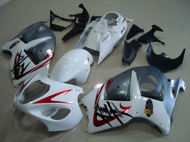 1996-2007 Suzuki GSXR 1300 Hayabusa Motorcycle Fairings - White Red Matte Grey Canada