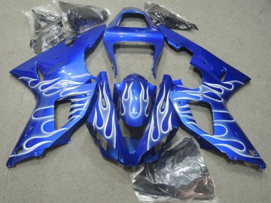2000-2001 Yamaha YZF R1 Motorcycle Fairings - Blue White Flame Canada