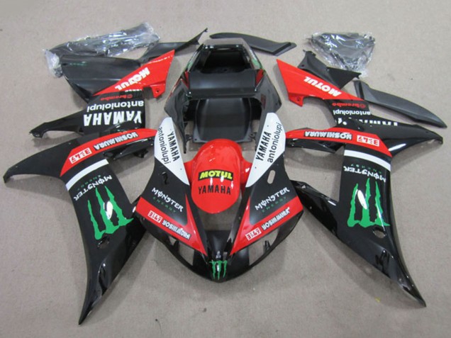 2002-2003 Yamaha YZF R1 Motorcycle Fairings - Red Glossy Black White Green Motul Monster Canada