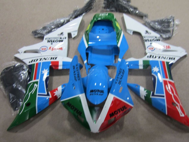 2002-2003 Yamaha YZF R1 Motorcycle Fairings - White Blue Green Red Black Motul Canada