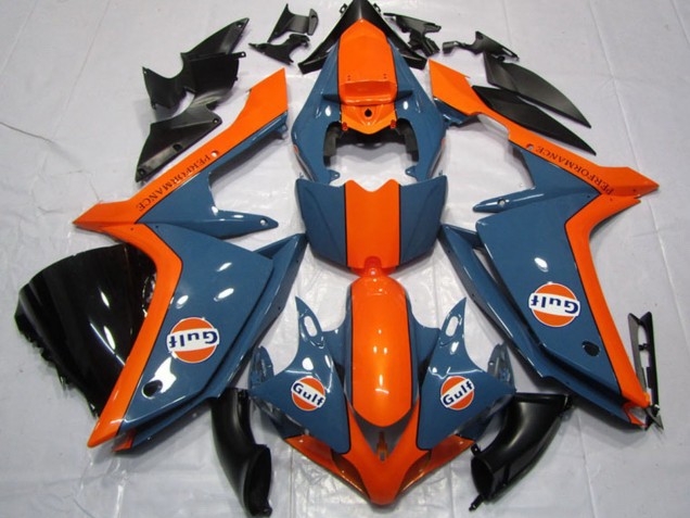 2007-2008 Yamaha YZF R1 Motorcycle Fairings - Dark Blue Orange Gulf Canada