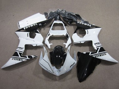 2003-2004 Yamaha YZF R6 Motorcycle Fairings Kits - White Glossy Black Canada