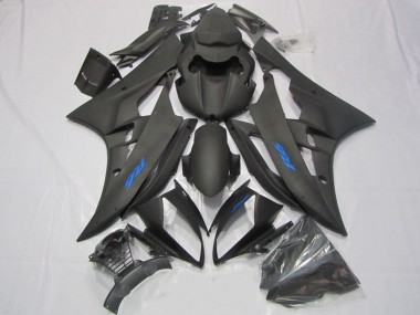 2006-2007 Yamaha YZF R6 Motorcycle Fairings - Matte Black Blue Decals Canada