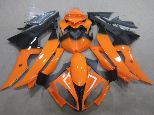 2008-2016 Yamaha YZF R6 Motorcycle Fairing - Orange Glossy Black Canada