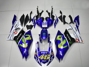 2017-2023 Yamaha YZF R6 Motorcycle Fairings - White Blue Black Green Monster MoviStar 46 Canada