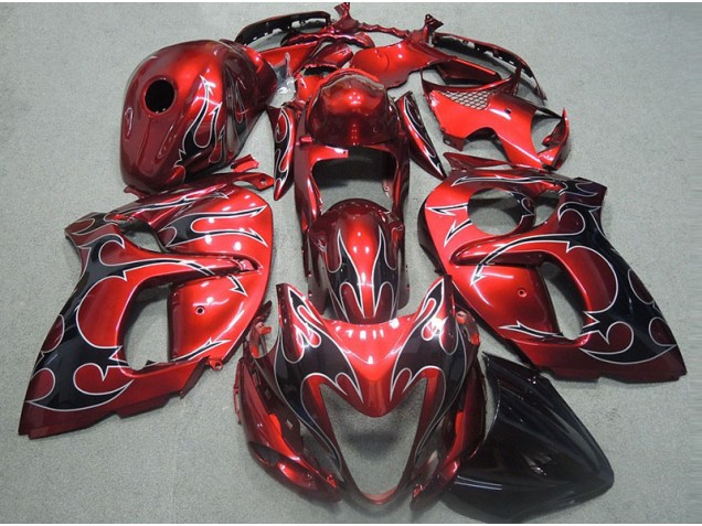 1996-2007 Red with Black Flame Suzuki GSXR1300 Hayabusa Motorcycle Fairings Canada 1996-2007 Red with Black Flame Suzuki GSXR1300 Hayabusa Motorcycle Fairings Canada