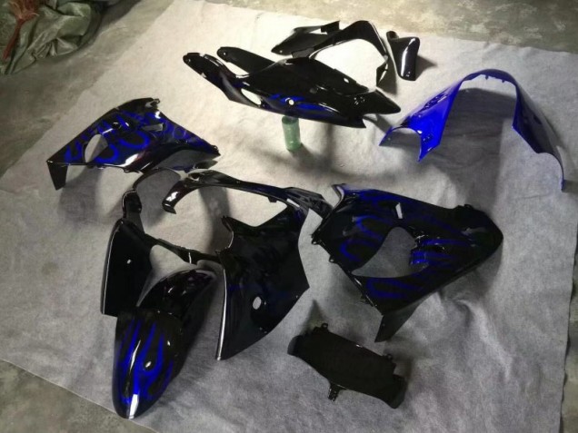 2000-2001 Glossy Black Blue Flame Kawasaki Ninja ZX9R Motorcycle Fairings Canada 2000-2001 Glossy Black Blue Flame Kawasaki Ninja ZX9R Motorcycle Fairings Canada