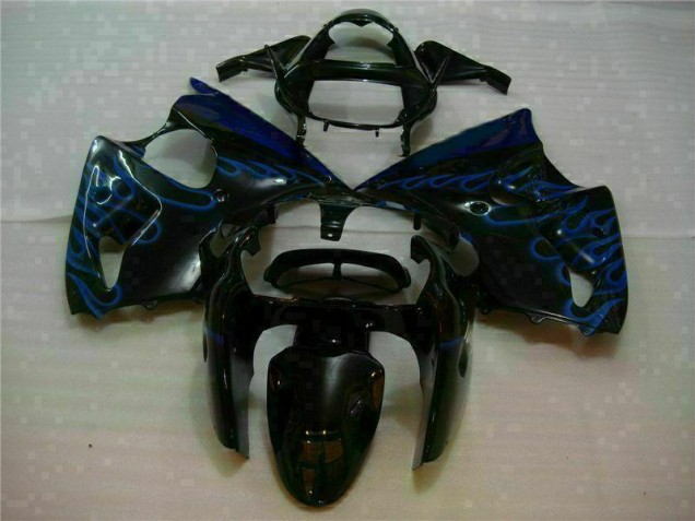 2000-2002 Black with Blue Flame Kawasaki Ninja ZX6R Motorcycle Fairings Canada 2000-2002 Black with Blue Flame Kawasaki Ninja ZX6R Motorcycle Fairings Canada