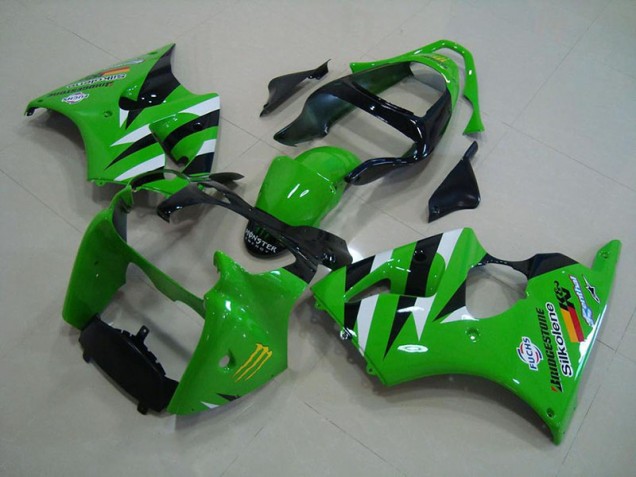 2000-2002 Green Black Kawasaki Ninja ZX6R Motorcycle Fairings Canada 2000-2002 Green Black Kawasaki Ninja ZX6R Motorcycle Fairings Canada