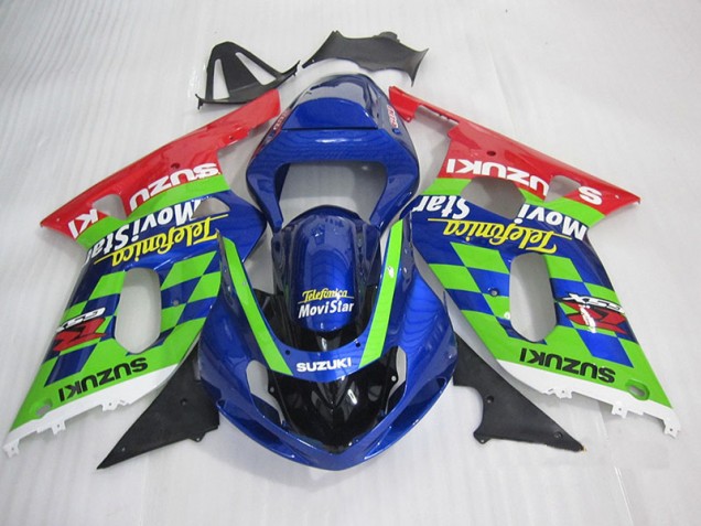 2001-2003 Blue Green Red Telefumia Movistar Suzuki GSXR600 Motorcycle Fairings Canada 2001-2003 Blue Green Red Telefumia Movistar Suzuki GSXR600 Motorcycle Fairings Canada