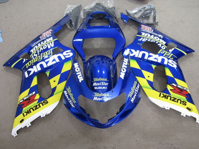 2001-2003 Blue Yellow White Motul Movistar Suzuki GSXR600 Motorcycle Fairings Canada 2001-2003 Blue Yellow White Motul Movistar Suzuki GSXR600 Motorcycle Fairings Canada