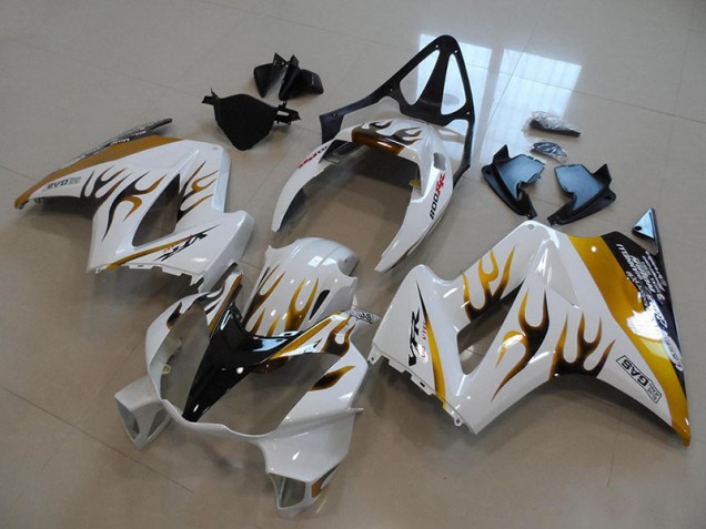 2002-2013 White Gold Black Flame Honda VFR800 Motorcycle Fairings Canada 2002-2013 White Gold Black Flame Honda VFR800 Motorcycle Fairings Canada