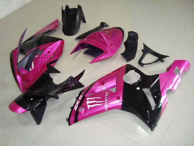 2003-2004 Pink Black Monster Kawasaki Ninja ZX6R Motorcycle Fairings Canada 2003-2004 Pink Black Monster Kawasaki Ninja ZX6R Motorcycle Fairings Canada