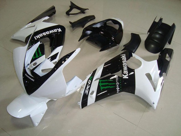 2003-2004 White Monster Kawasaki Ninja ZX6R Motorcycle Fairings & Bodywork Canada 2003-2004 White Monster Kawasaki Ninja ZX6R Motorcycle Fairings & Bodywork Canada
