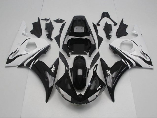 2003-2005 Black and White Yamaha YZF R6 Motorcycle Fairings Canada 2003-2005 Black and White Yamaha YZF R6 Motorcycle Fairings Canada