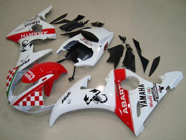 2003-2005 Red White Yamaha YZF R6 Motorcycle Fairings Canada 2003-2005 Red White Yamaha YZF R6 Motorcycle Fairings Canada