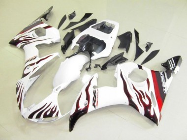 2003-2005 White and Flame Yamaha YZF R6 Motorcycle Fairings Canada