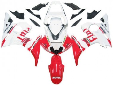 2003-2005 White Red Fiat Yamaha YZF R6 Motorcycle Fairings Canada