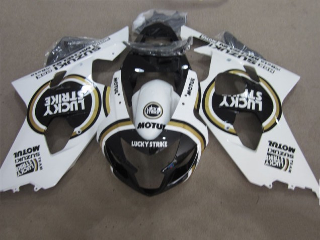 2004-2005 Black White Lucky Strike Motul Suzuki GSXR600 Motorcycle Fairings Canada 2004-2005 Black White Lucky Strike Motul Suzuki GSXR600 Motorcycle Fairings Canada