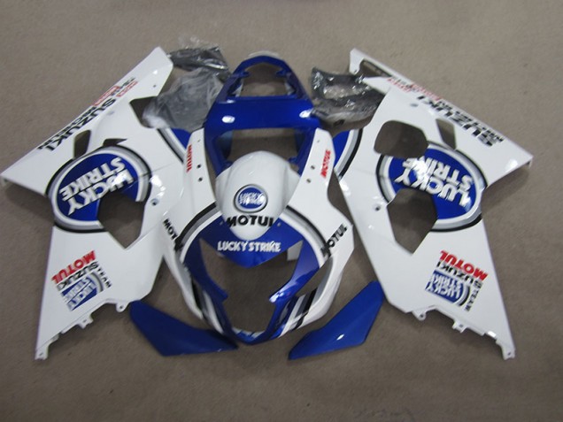 2004-2005 Blue White Lucky Strike Motul Suzuki GSXR600 Motorcycle Fairings Canada