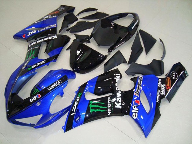 2005-2006 Candy Blue Monster Kawasaki Ninja ZX6R Motorcycle Fairings Canada 2005-2006 Candy Blue Monster Kawasaki Ninja ZX6R Motorcycle Fairings Canada