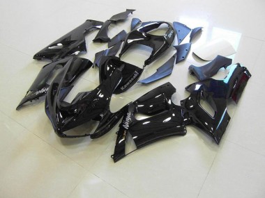 2005-2006 Glossy Black Silver Decals Kawasaki Ninja ZX6R Motorcycle Fairings Canada