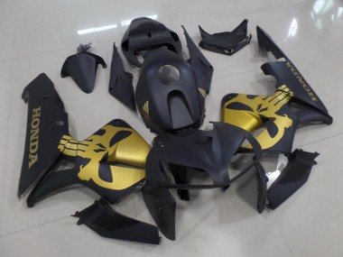 2005-2006 Matte Black with Gold Skull Honda CBR600RR Motorcycle Fairings Canada