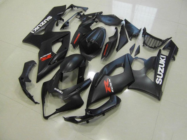 2005-2006 Matte Black with White Decals Suzuki GSXR 1000 Motorcycle Fairings Canada 2005-2006 Matte Black with White Decals Suzuki GSXR 1000 Motorcycle Fairings Canada