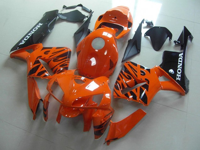 2005-2006 Orange Black Flame Honda CBR600RR Motorcycle Fairings Canada 2005-2006 Orange Black Flame Honda CBR600RR Motorcycle Fairings Canada