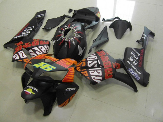 2005-2006 Rossi Matte Black Honda CBR600RR Motorcycle Fairings Canada