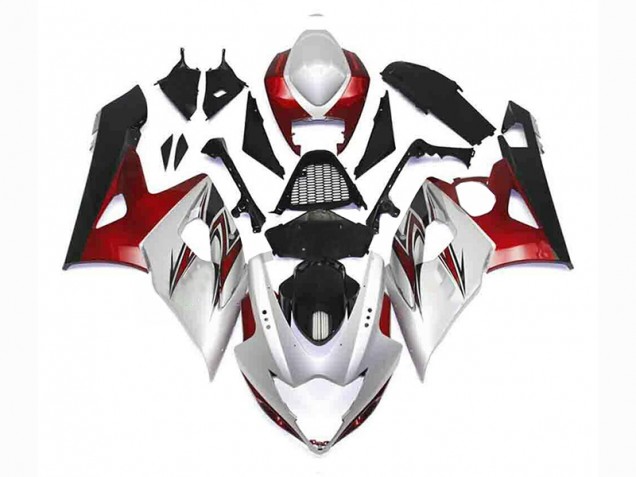 2005-2006 Silver Red Black Suzuki GSXR 1000 Motorcycle Fairings Canada 2005-2006 Silver Red Black Suzuki GSXR 1000 Motorcycle Fairings Canada