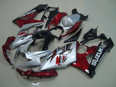 2005-2006 Silver Red Suzuki GSXR 1000 Motorcycle Fairings Canada