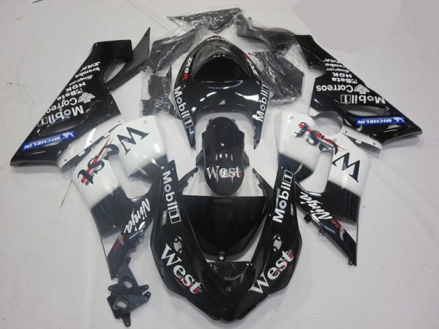 2005-2006 White Black Kawasaki Ninja ZX6R Motorcycle Fairings & Bodywork Canada 2005-2006 White Black Kawasaki Ninja ZX6R Motorcycle Fairings & Bodywork Canada