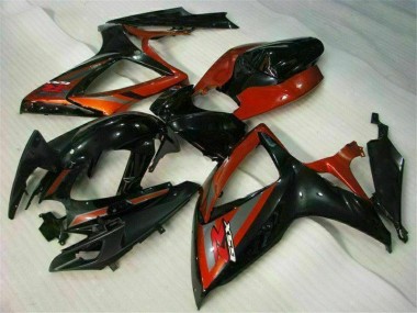 2006-2007 Black Red Suzuki GSXR 600/750 Full Fairing Kit Canada