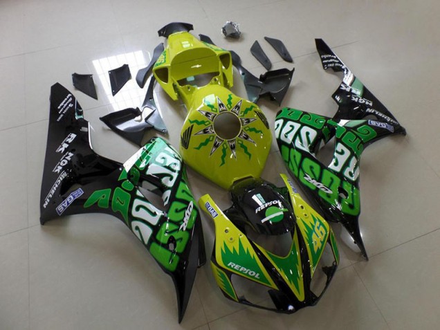 2006-2007 Green Yellow Rossi Honda CBR1000RR Motorcycle Fairings Canada 2006-2007 Green Yellow Rossi Honda CBR1000RR Motorcycle Fairings Canada