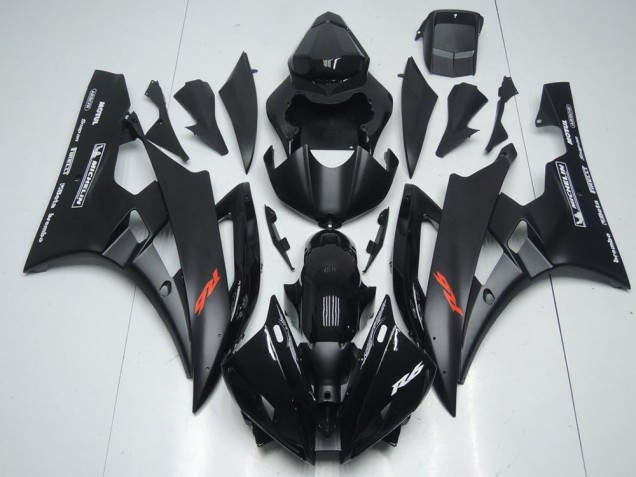 2006-2007 Matte Black and Glossy Black Yamaha YZF R6 Motorcycle Fairings Canada 2006-2007 Matte Black and Glossy Black Yamaha YZF R6 Motorcycle Fairings Canada