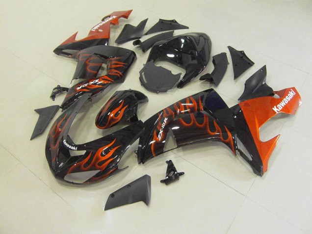 2006-2007 Orange Flame Kawasaki Ninja ZX10R Motorcycle Fairings Canada 2006-2007 Orange Flame Kawasaki Ninja ZX10R Motorcycle Fairings Canada
