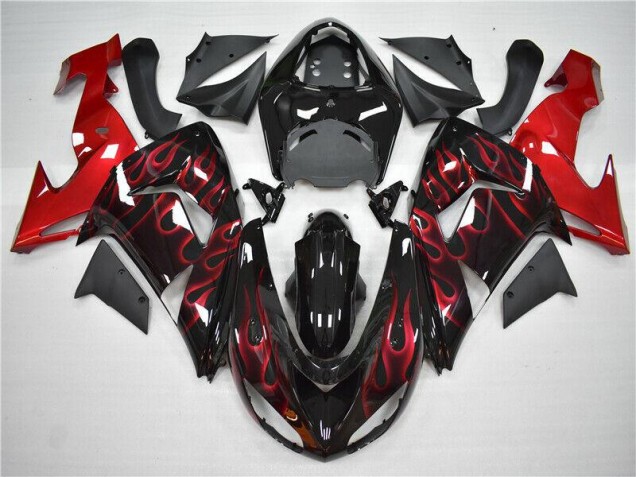 2006-2007 Red Flame Kawasaki Ninja ZX10R Motorcycle Fairings Canada 2006-2007 Red Flame Kawasaki Ninja ZX10R Motorcycle Fairings Canada