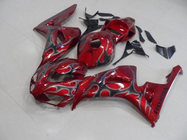 2006-2007 Red Silver Flame Honda CBR1000RR Motorcycle Fairings Canada