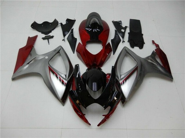 2006-2007 Red Silver Suzuki GSXR 600/750 Motorcycle Fairings Canada 2006-2007 Red Silver Suzuki GSXR 600/750 Motorcycle Fairings Canada