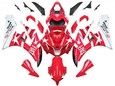 2006-2007 Red White Star Fiat Yamaha YZF R6 Motorcycle Fairings Canada