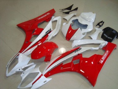 2006-2007 Red White Yamaha YZF R6 Motorcycle Fairings Canada