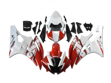 2006-2007 Red White Yamaha YZF R6 Motorcycle Fairings & Plastics Canada