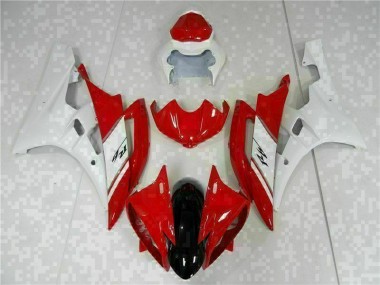 2006-2007 Red White Yamaha YZF R6 Full Fairing Kit Canada