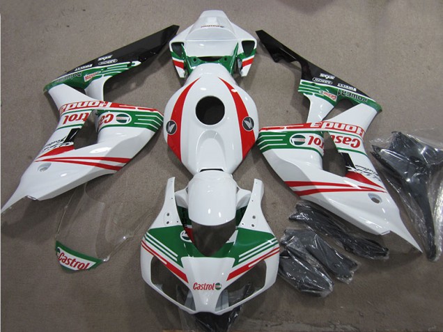 2006-2007 White Green Red Castrol Honda CBR1000RR Motorcycle Fairings Canada 2006-2007 White Green Red Castrol Honda CBR1000RR Motorcycle Fairings Canada