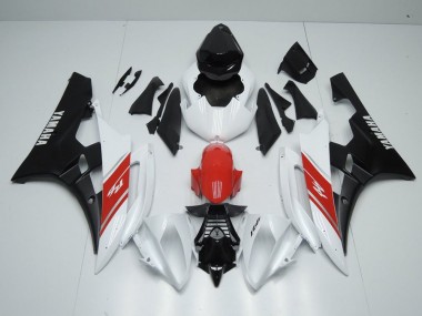 2006-2007 White Red and Matte Black Yamaha YZF R6 Motorcycle Fairings Canada